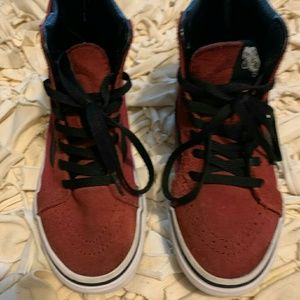 Vans dark red /black